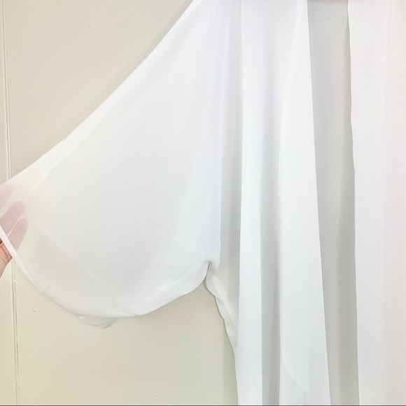 Nordstrom Chiffon Cardigan White One Size - Picture 6 of 8